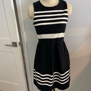 Madewell Elegant Black and White Striped Dress- Size Small- New With Tags
